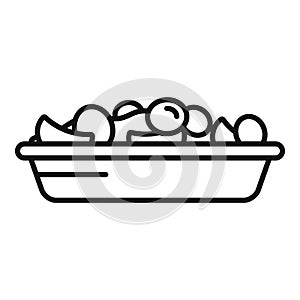 Mix fruit salad icon outline vector. Fresh food