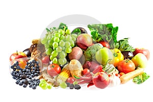Mix of fruits and vegetables