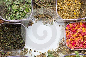 mix of healing herbs, herbal medicine