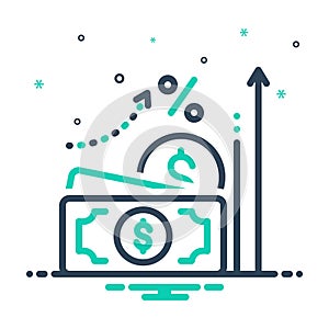 Mix icon for Accrual, currency and wage