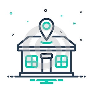 Mix icon for Address, location and home