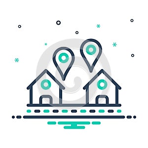 Mix icon for Addresses, house and area