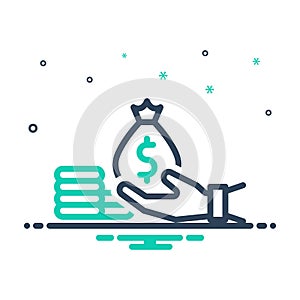 Mix icon for Advances, money and give