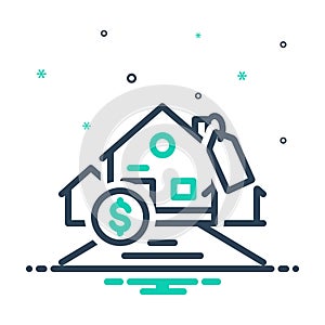 Mix icon for Affordability, affordable and mortgage