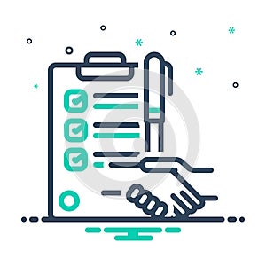 Mix icon for Agreement, compromise and document