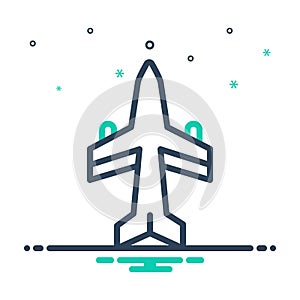 Mix icon for Airline, jet and airway