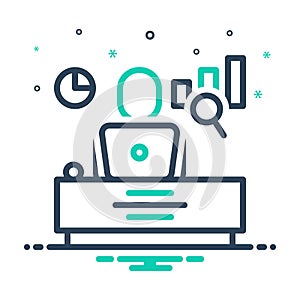 Mix icon for Analyst, analyzer and dialytic