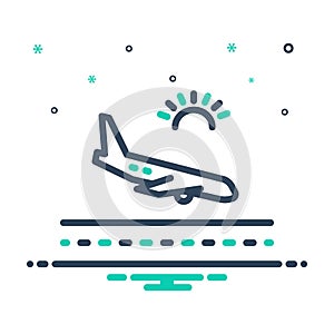 Mix icon for Arrivals, coming and airplane