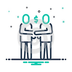 Mix icon for Associate, coworker and deal