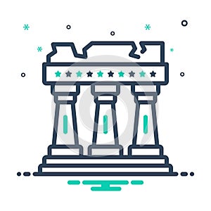 Mix icon for Athens, ruins and landmark