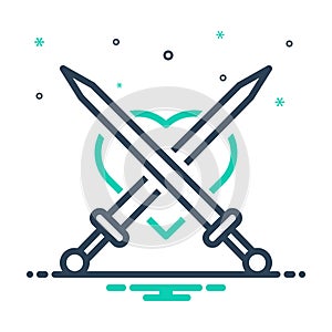 Mix icon for Attack, sword and weapon