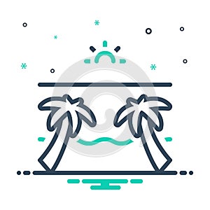 Mix icon for Beach, seaside and seashore