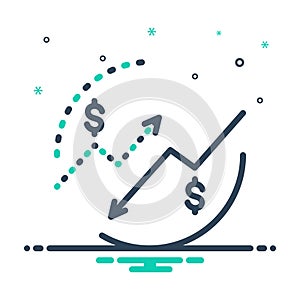 Mix icon for Bearish, slump and slowness