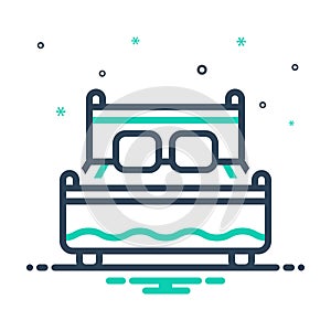 Mix icon for Bed, bedstead and bunk