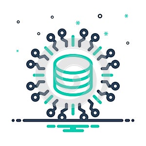 Mix icon for Big Data, webhosting and information