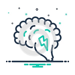 Mix icon for Brainstorm, brain and power