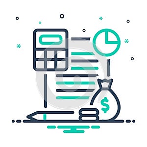 Mix icon for Budget, money and financial