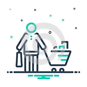 Mix icon for Buyer, purchaser and grocery