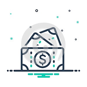 Mix icon for Cash, currency and wealth