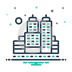 Mix icon for City, town and suburb