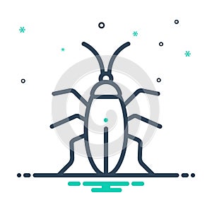 Mix icon for Cockroach, blattodea and bug