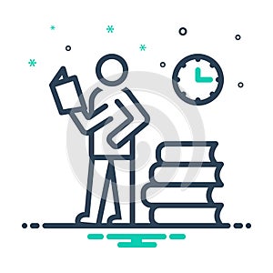 Mix icon for Cramming, bookworm and book