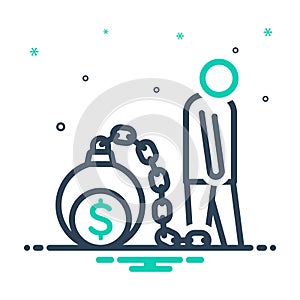 Mix icon for Debt, financial and loan