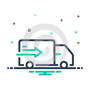 mix icon for Delivery Truck, conveyance and dispensation