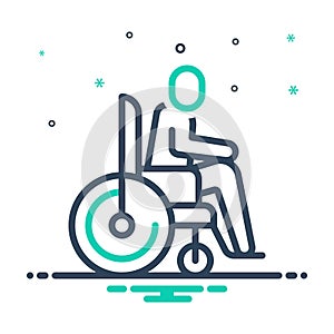 Mix icon for Disabled, having a disability and handicap