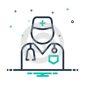 mix icon for Doctor, surgeon and stethoscope