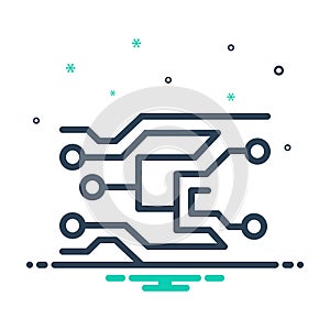 Mix icon for Electronics, technology and circuits