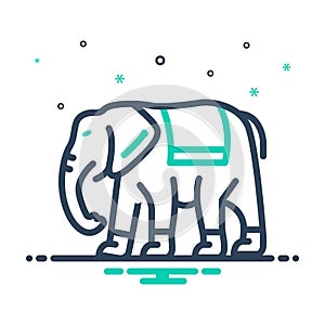 Mix icon for Elephant, animal and huge