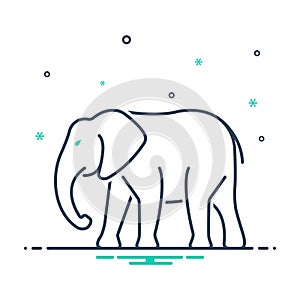 Mix icon for Elephant, herbivorous and trunk