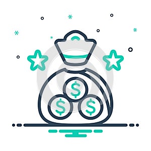 Mix icon for Finance, economy and currency