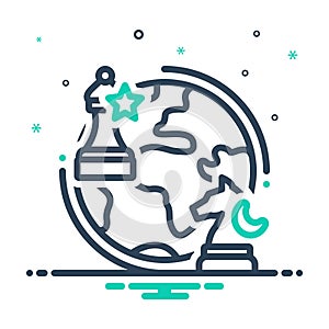 Mix icon for Geopolitics, chess and globe