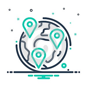 Mix icon for Geotracking, locations and gps