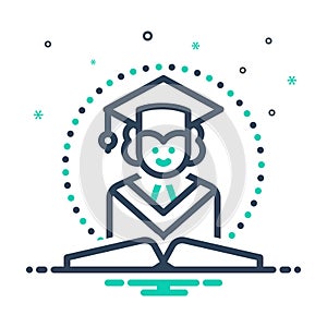 Mix icon for Graduation, graduate and degree