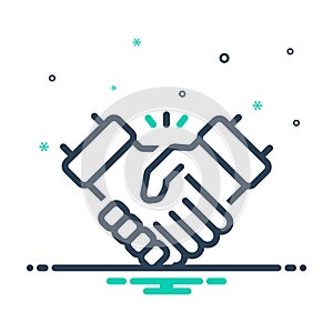 mix icon for Handshake, disagreement and partnership