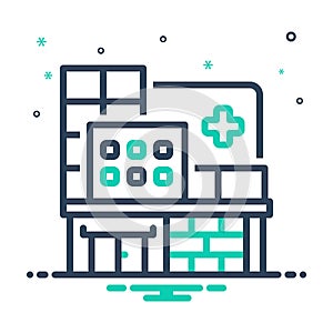 Mix icon for Hospital, clinics and medical