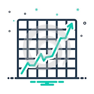 mix icon for Increasing Stocks Graphic, graph and increase