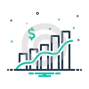 Mix icon for Increasingly, growth and chart