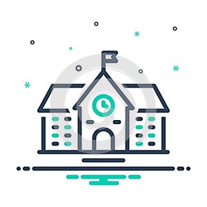 Mix icon for Institutional, architecture and building