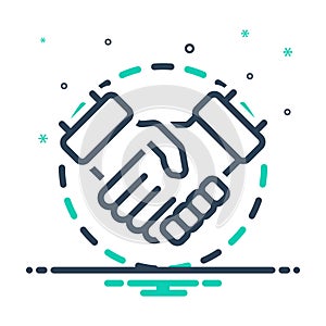 Mix icon for Involvement, deal and agreement
