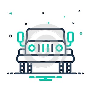 Mix icon for Jeep, automobile and transportation