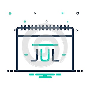 Mix icon for Jul, calendar and reminder