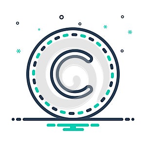 Mix icon for Letter, alphabet and copyright