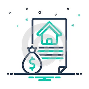 Mix icon for Loan, mortgage and money