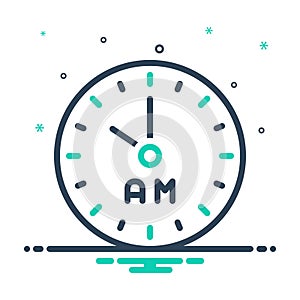 Mix icon for Am, morning and clock
