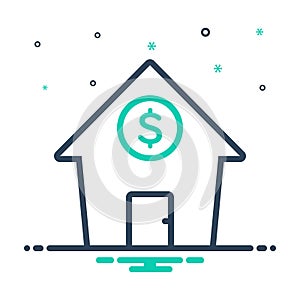 Mix icon for Mortgage, hostage and property