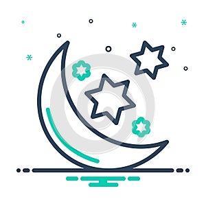 Mix icon for Muslim, moon and islamic